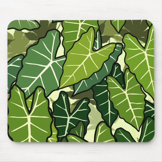  Green Leaves Pattern  Mouse Pad (Front)