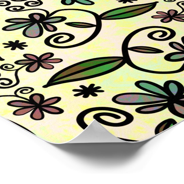 Green Leaves pattern Poster (Corner)