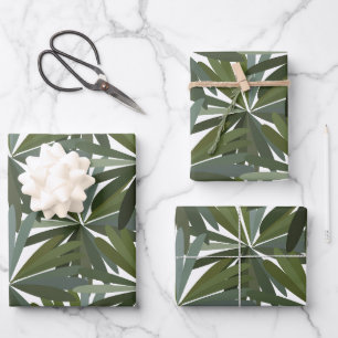 Green Leaves Pattern Wrapping Paper Sheet