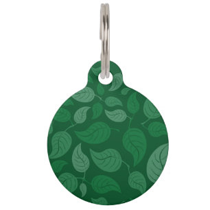 Green leaves pet tag