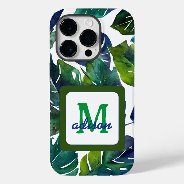 Green Leaves Philodendron Foliage Botanical Case-Mate iPhone Case (Back)