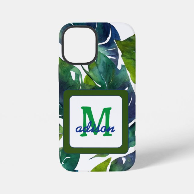 Green Leaves Philodendron Foliage Botanical iPhone Case (Back)