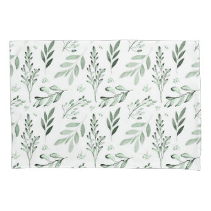 Green leaves  pillowcase