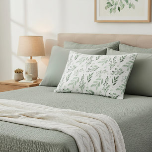 Green leaves  pillowcase