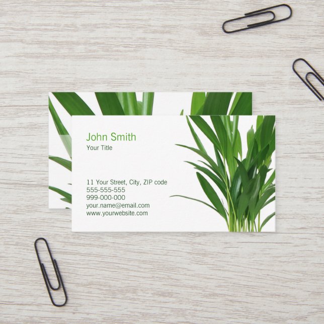 Green Leaves Plant business card (Front/Back In Situ)
