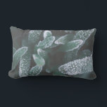 Green Leaves Plant Grass Frozen Frost Lumbar Cushion<br><div class="desc">Beautiful Green Leaves / Frozen Nature Cushion / Throw Pillow to add to your home décor collection. A cool present / gift idea for all who love custom design unique items,  positive vibes,  nature,  organic floral theme etc.</div>