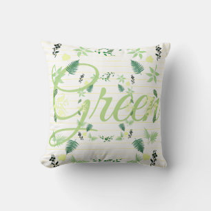 Green Leaves Plants Nature Throw Pillow Cushion