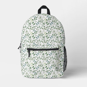 Green leaves printed backpack