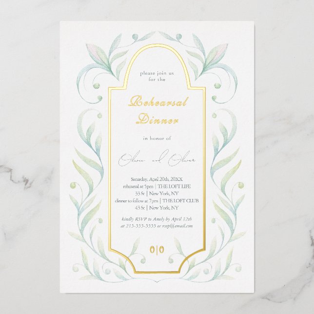 Green Leaves Rehearsal Dinner (Front)