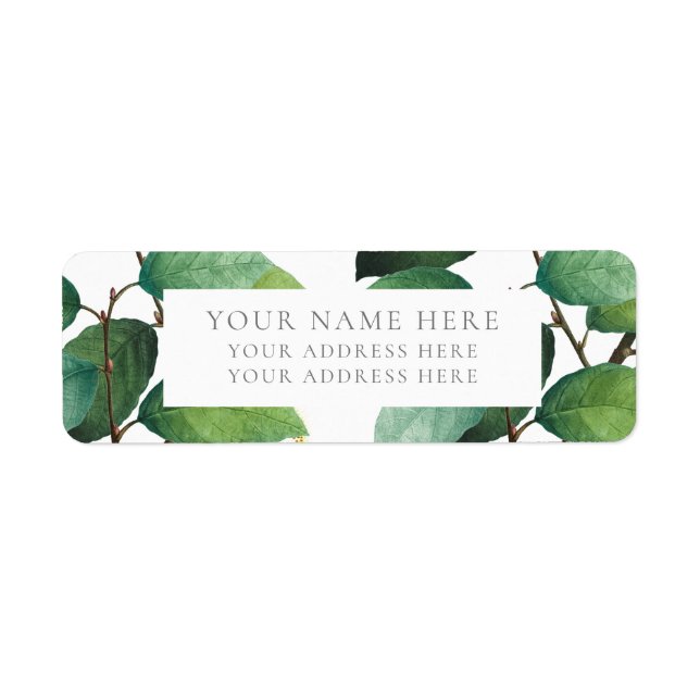 "GREEN LEAVES" RETURN ADDRESS LABEL (Front)