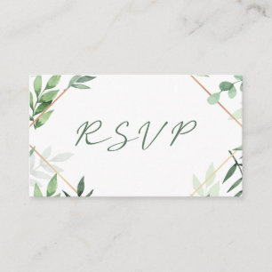 Green leaves, RSVP wedding Enclosure Card