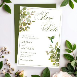 Green leaves  save the date