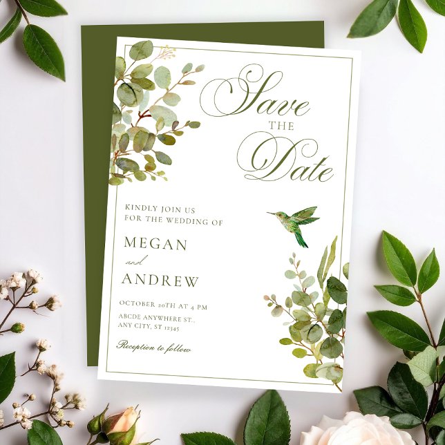 Green leaves  save the date (Creator Uploaded)