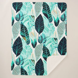  green leaves sherpa blanket