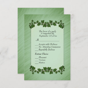 Green Leaves Shimmer RSVP w Menu