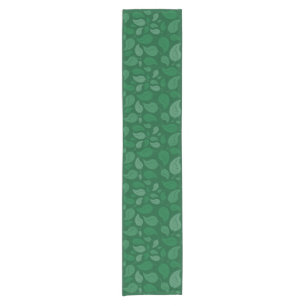 Green leaves short table runner