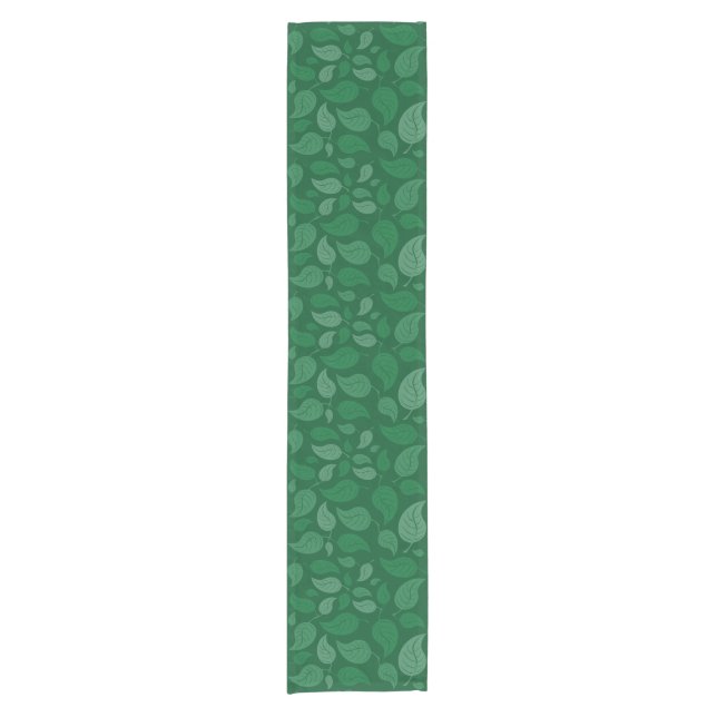 Green leaves short table runner (Front)