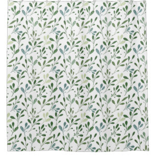 Green leaves shower curtain