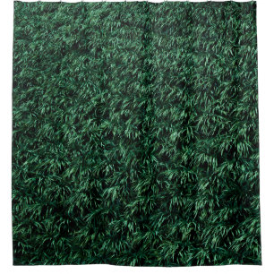 Green leaves shower curtain