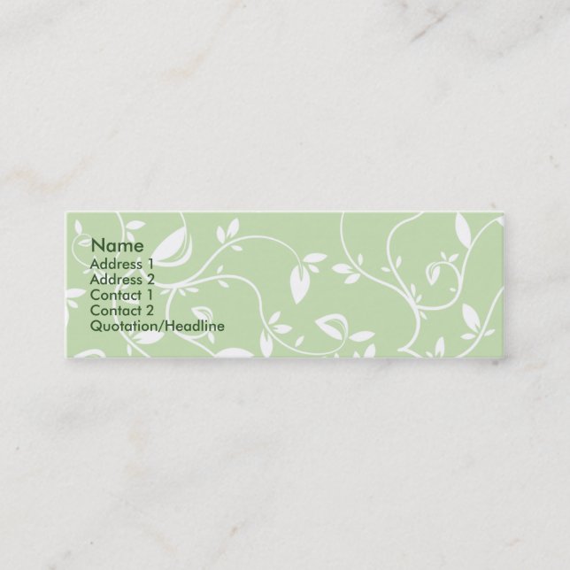 Green Leaves - Skinny Mini Business Card (Front)