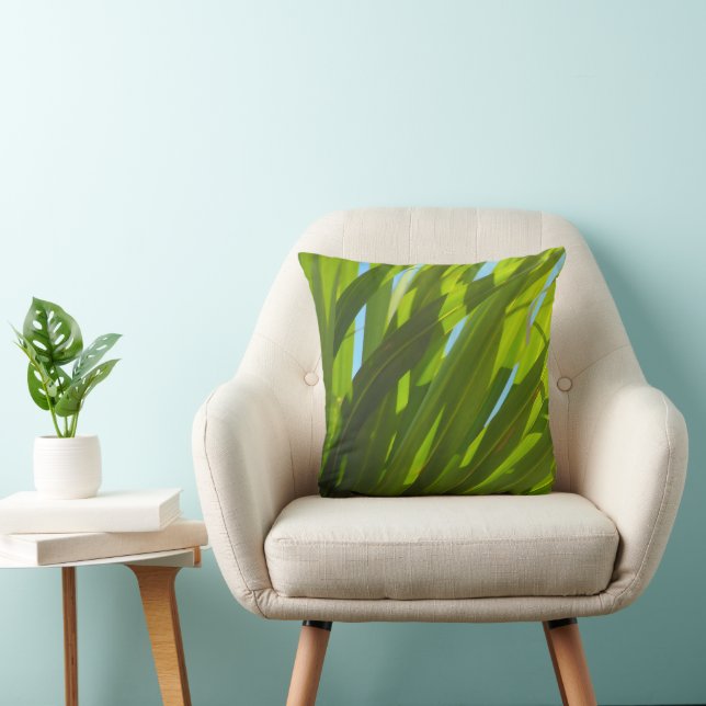 Green Leaves, Sunlight and Blue Sky Cushion (Chair)