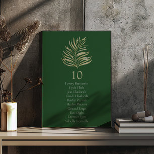 Green leaves Table Number Seating Chart