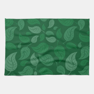 Green leaves tea towel