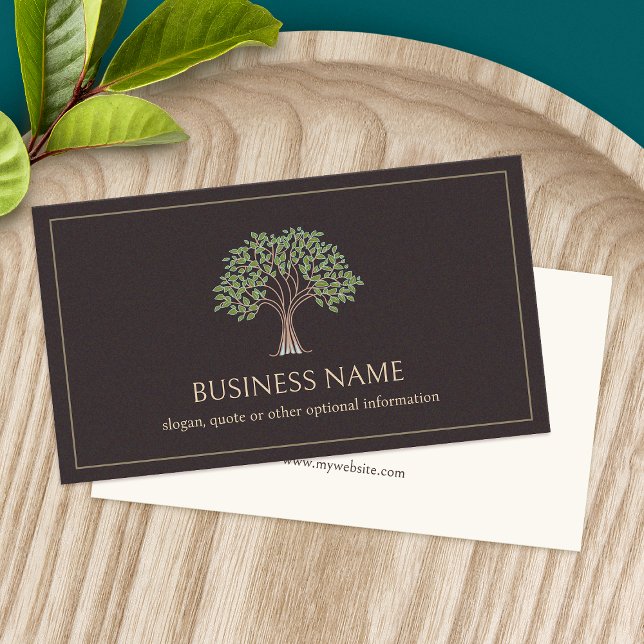  Green Leaves Tree Business Card (Creator Uploaded)