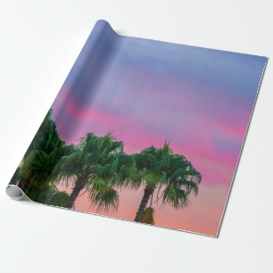 Green leaves tree under blue sky during golden hou wrapping paper