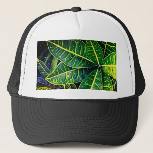Green leaves trucker hat