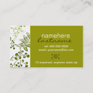 Green Leaves & Vines Business Card