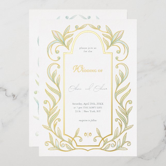 Green Leaves Wedding (Front/Back)