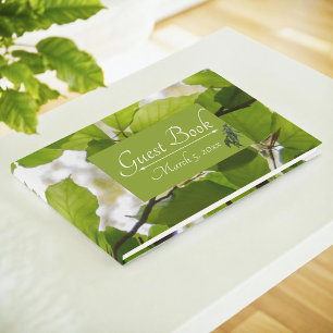 Green Leaves Wedding Guest Book