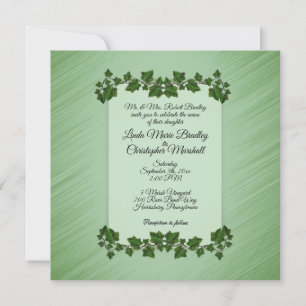 Green Leaves Wedding Invitation