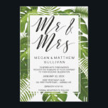 Green leaves wedding invitation card | Mr and Mrs<br><div class="desc">Green leaves wedding invitation card featuring a calligraphic "Mr and Mrs" text. 
For further customisation,  please click the "Customise it" button and use our design tool to modify this template.  If you need help or matching items,  please contact me.</div>