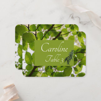 Green Leaves Wedding Place Card