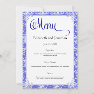 Green Leaves Wedding Reception Menu Card