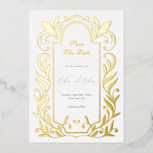 Green Leaves Wedding Save The Date