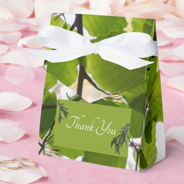 Green Leaves Wedding Tent Favour Box (Wedding)