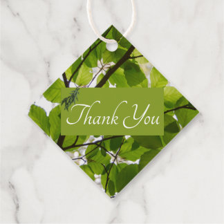 Green Leaves Wedding Thank You Favour Tag