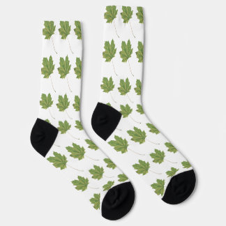 Green Leaves White Socks