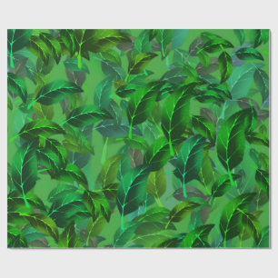 Green Leaves Wrapping Paper