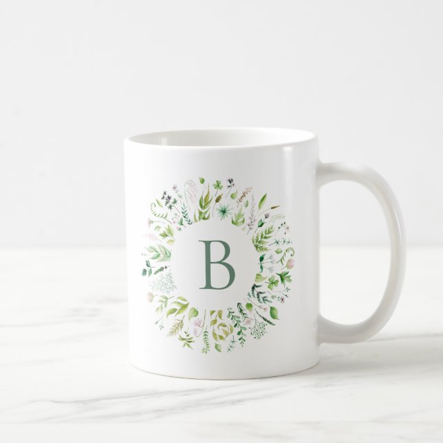 Green leaves wreath Coffee Mug (Right)