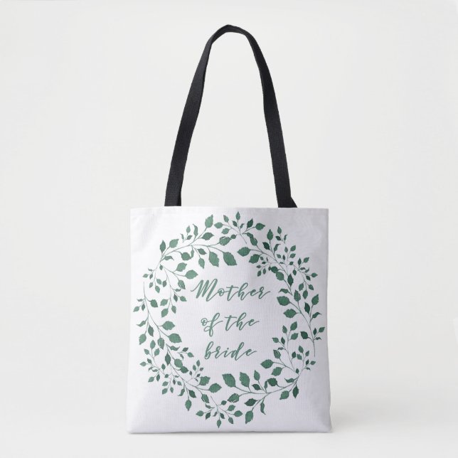 Green leaves wreath | Mother of the Bride Tote Bag (Front)