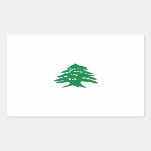Green Lebanon Cedar Tree Flag Rectangular Sticker