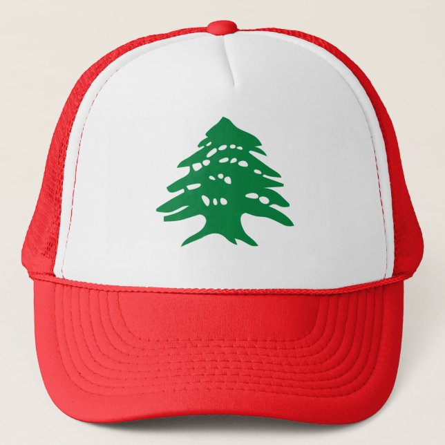 Green Lebanon Cedar Trucker Hat (Front)