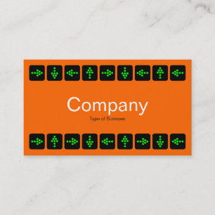 Green LED Style Arrows - Orange and Grey Business Card