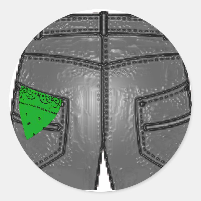 Green Left Hanky Classic Round Sticker (Front)