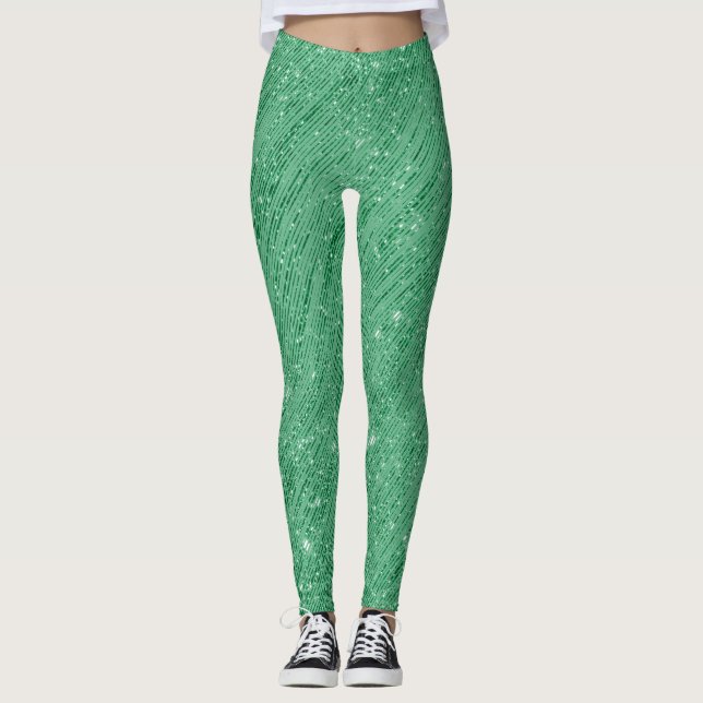 Green Leggings - St. Patrick's Day Yoga Pants (Front)