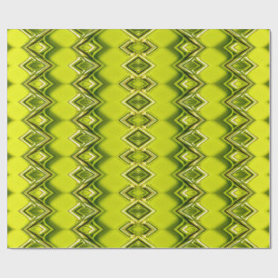 green & lemon yellow diamond pattern wrapping paper